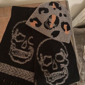 NWOT. Skull Cashmere,  scarf and toboggan set